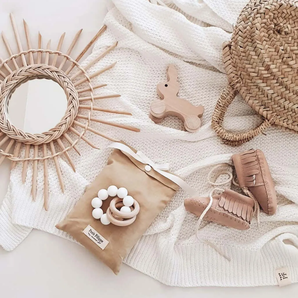 Baby - Suede Fringe Booties - Oatmeal