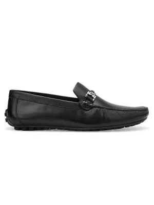 Black Leather Moccasins