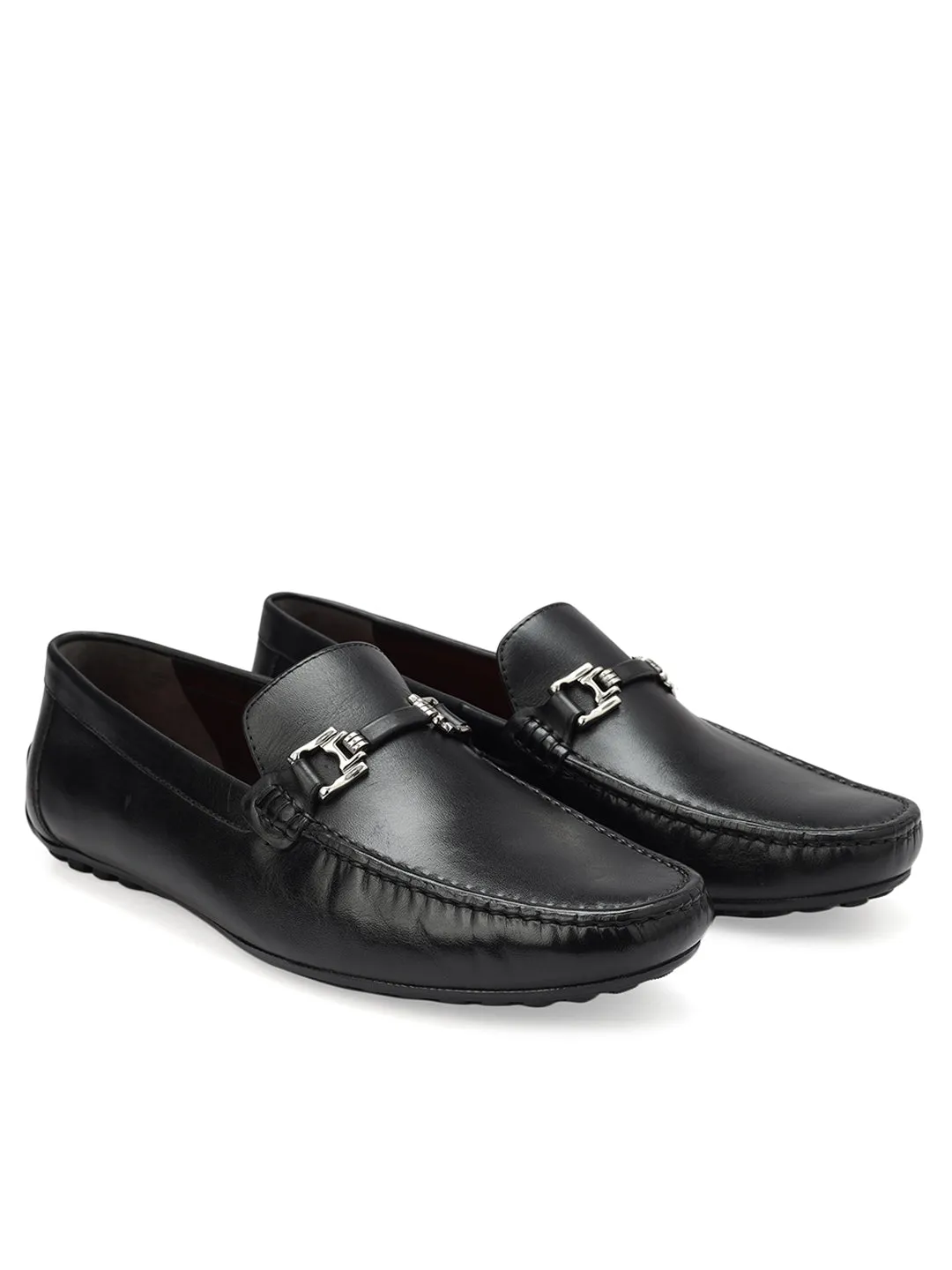 Black Leather Moccasins