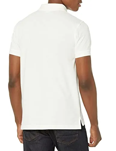 Brooks Brothers Men's Short Sleeve Cotton Pique Stretch Logo Polo Shirt, White, Medium