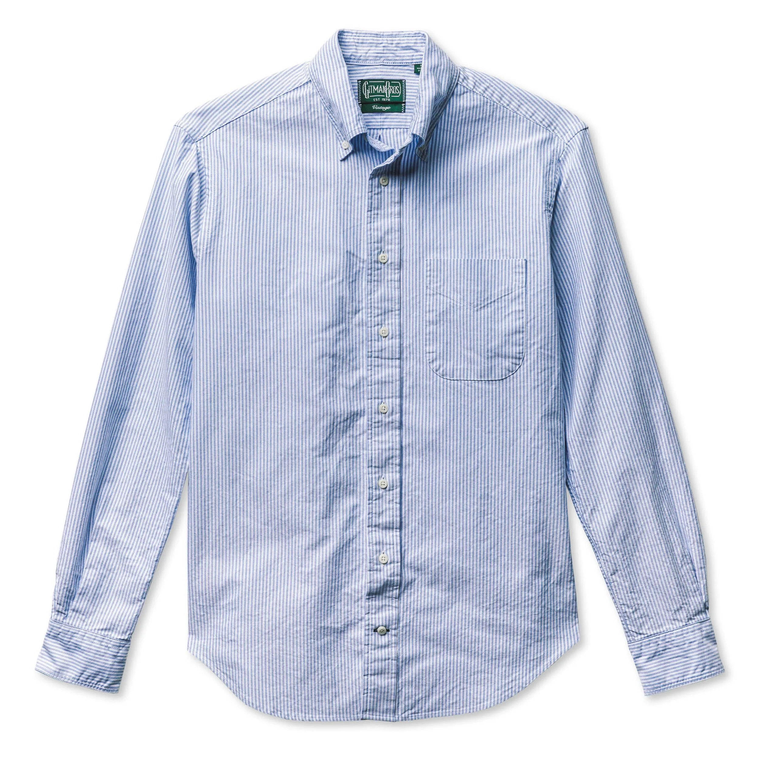 Button Down Shirt - Blue Stripe Oxford