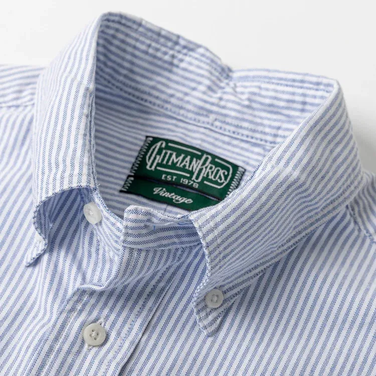 Button Down Shirt - Blue Stripe Oxford