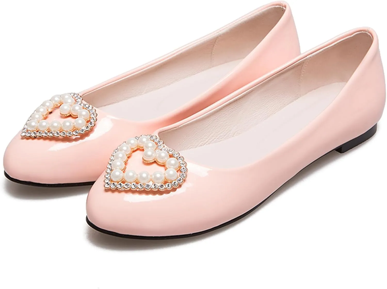 Casual Patent Flats Round Toe Slip On Women Shoes