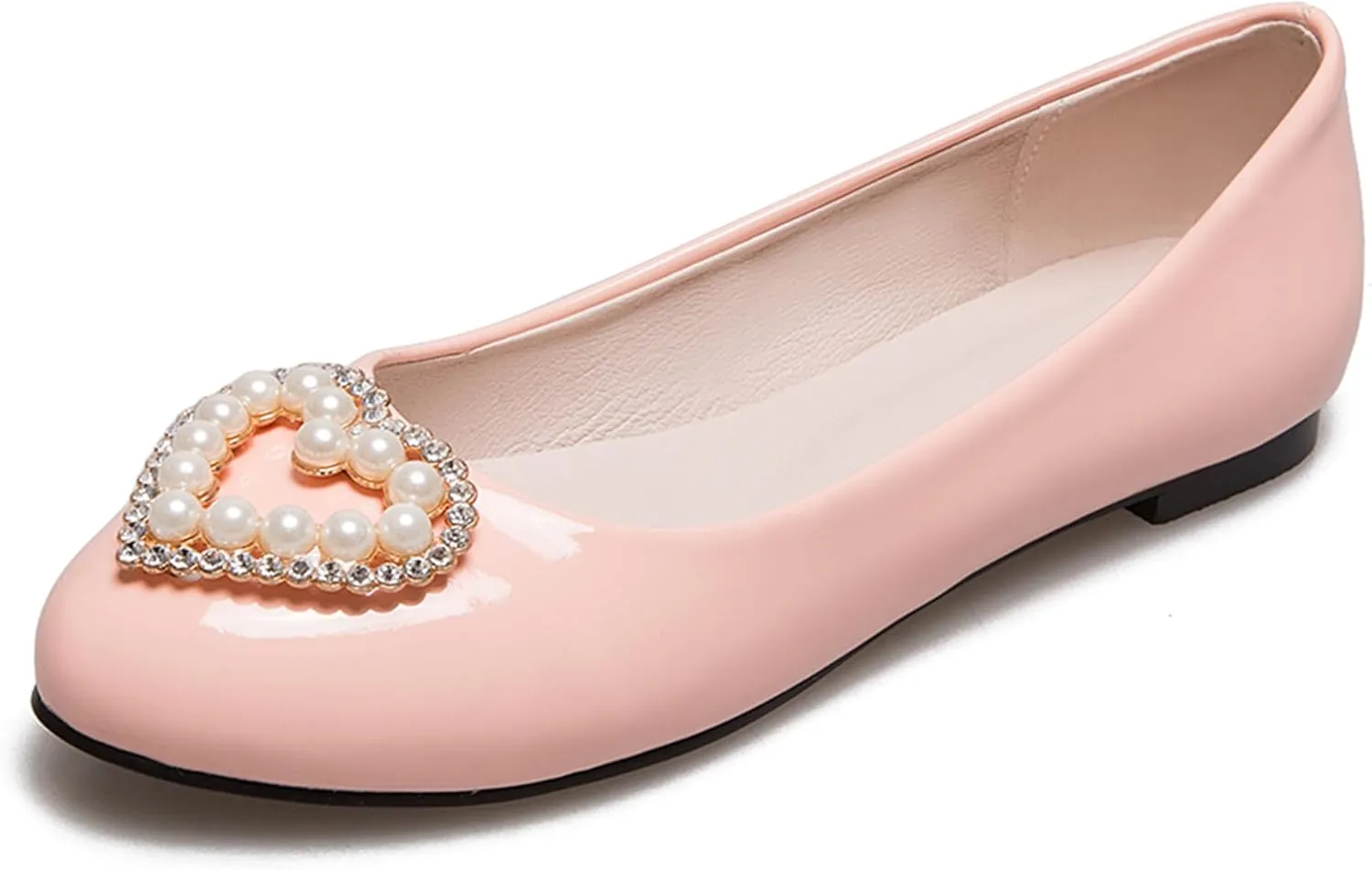 Casual Patent Flats Round Toe Slip On Women Shoes