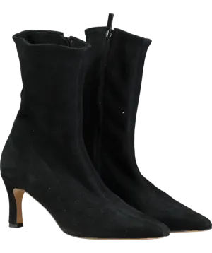 Flattered Carolina Black Suede Ankle Boots UK 7 EU 40 
