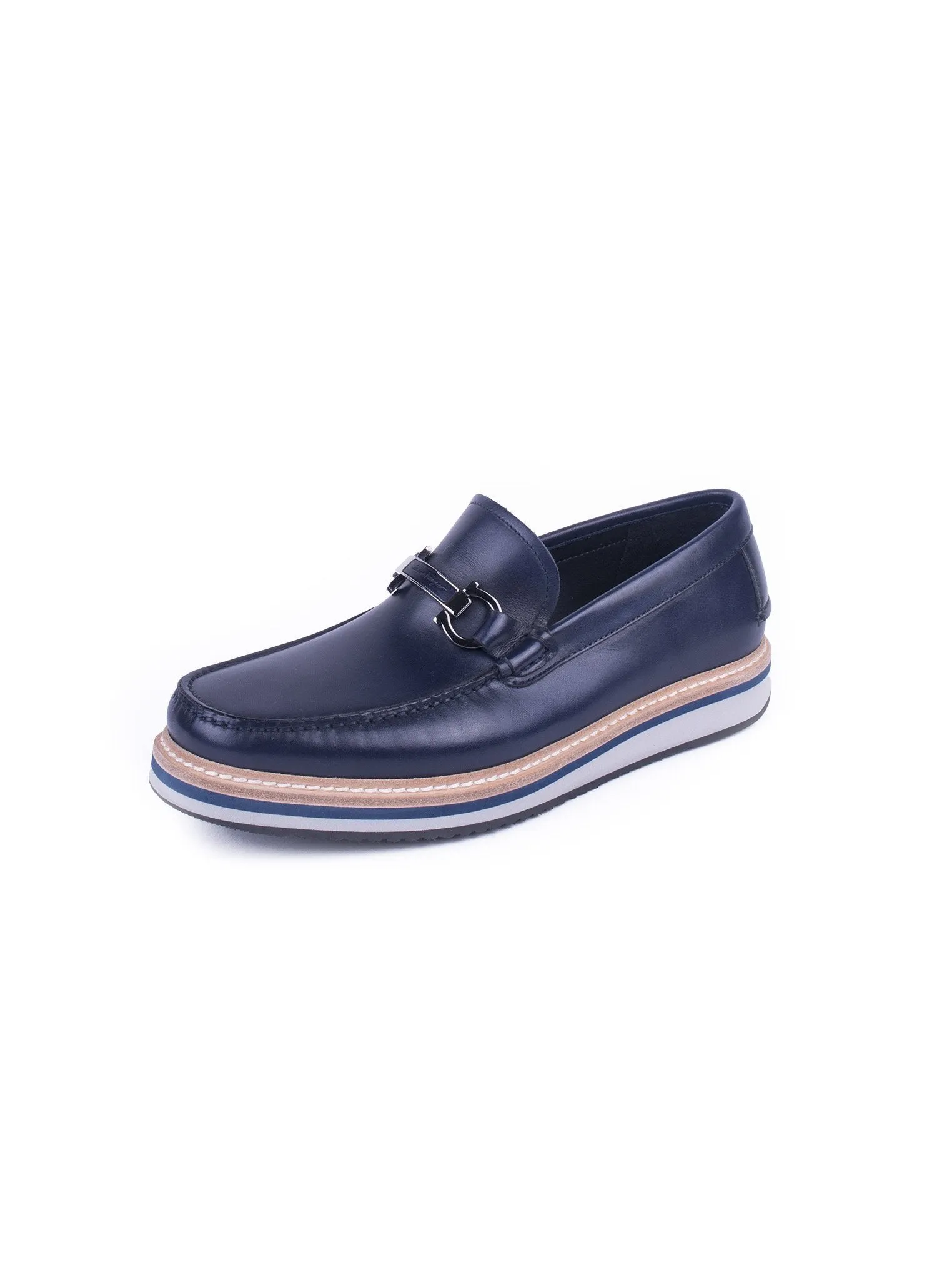 Folk Moccasin - Blue Marin