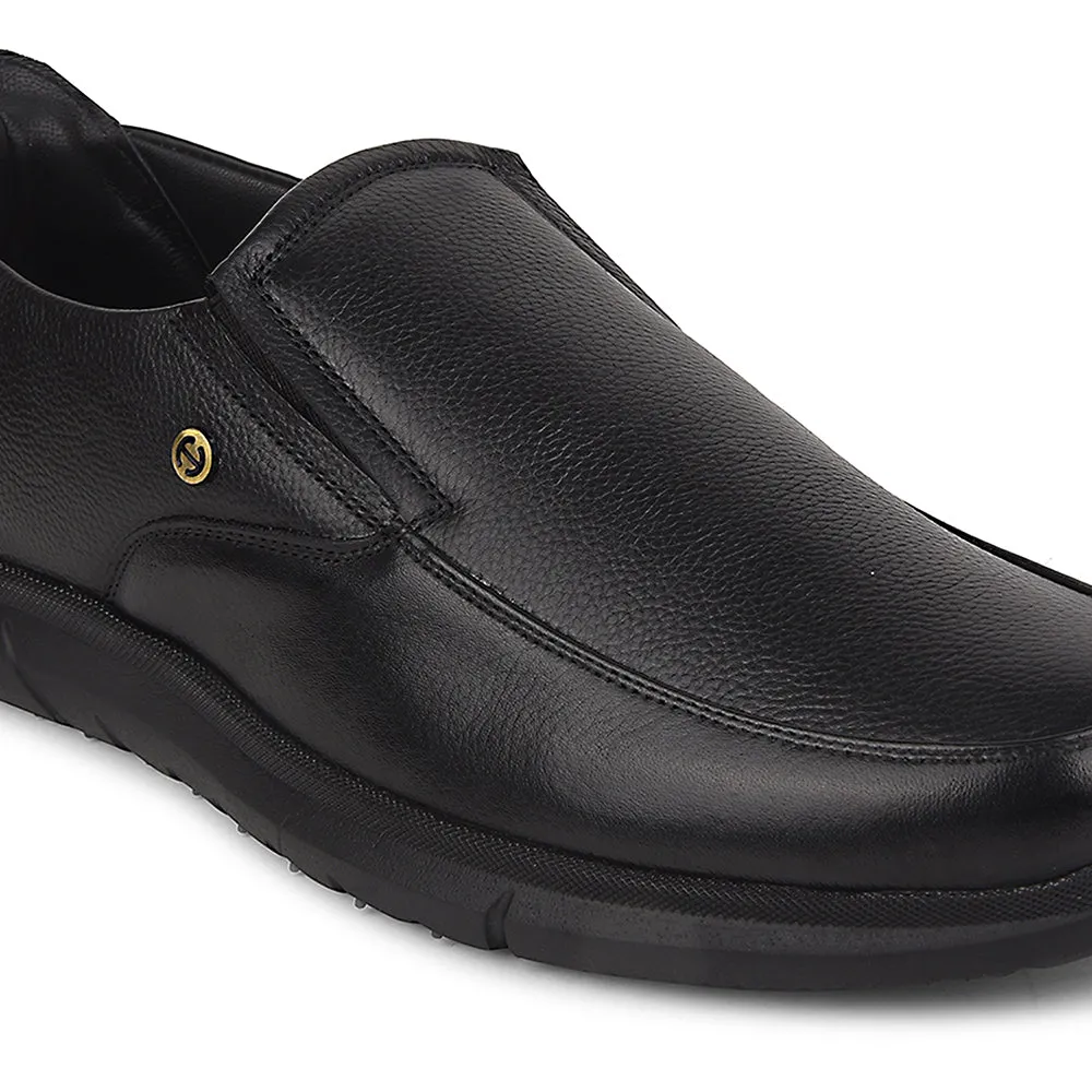 Healers Black Formal Non Lacing Moccasins For Men SCL-1 By Liberty