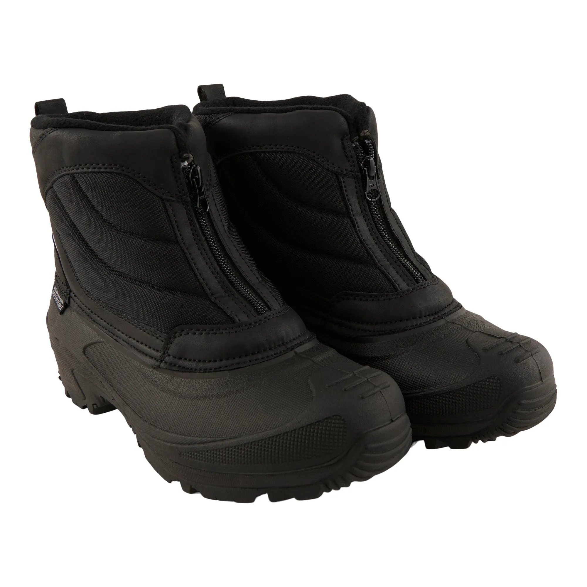 Icicles Men's Zipper Winter Boots, Black, -40 °C