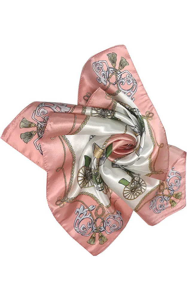 JC18036-01 Pink French Picnic 100% Silk Scarf