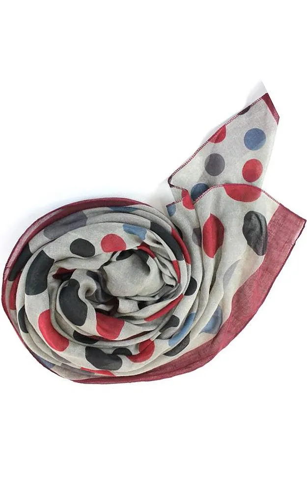 JC18083 Polkadot Printed Oblong Scarf