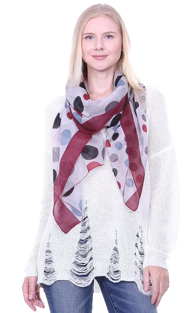 JC18083 Polkadot Printed Oblong Scarf
