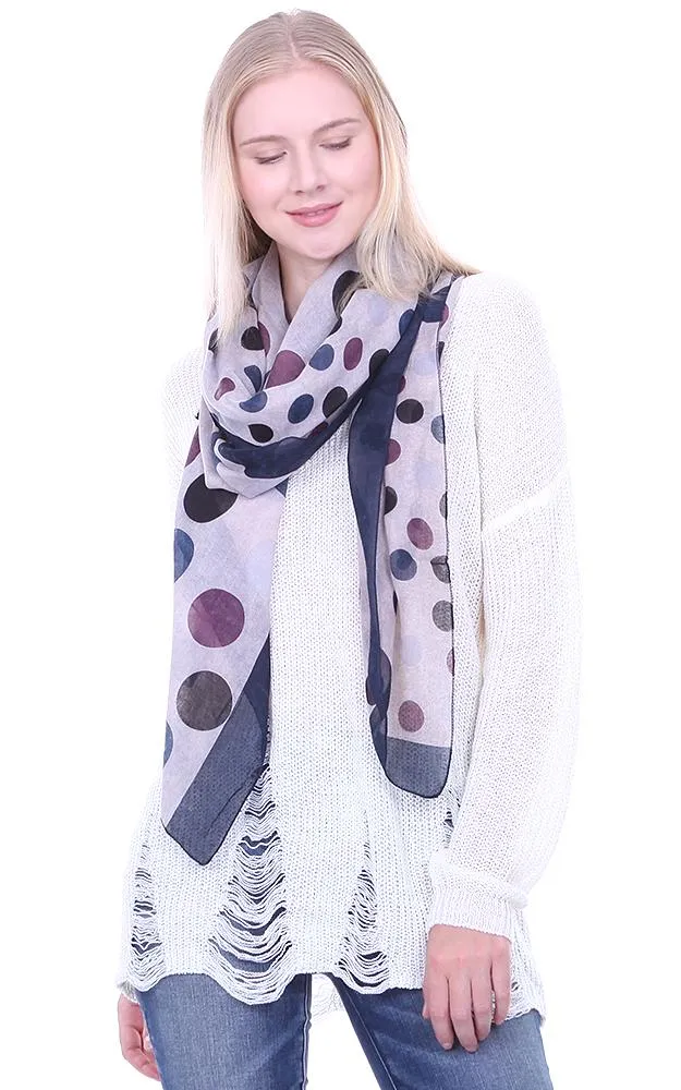 JC18083 Polkadot Printed Oblong Scarf