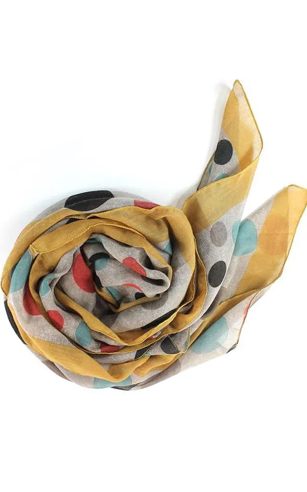 JC18083 Polkadot Printed Oblong Scarf