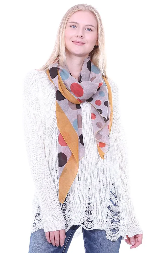 JC18083 Polkadot Printed Oblong Scarf