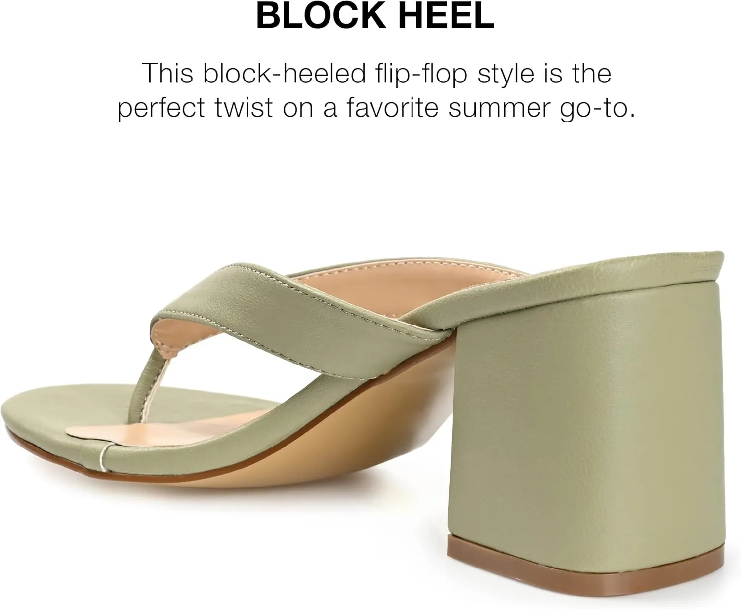 Journee Collection Alika Open Toe Mid Block Heel Pumps  Color Olive Size 6M