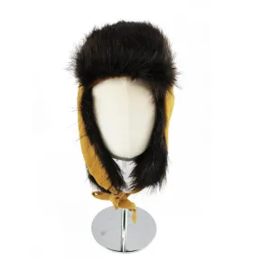 Karen Nicloux Tan Beaver Fur Trapper Hat
