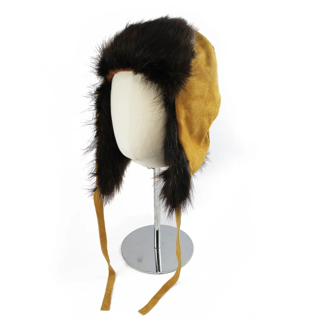 Karen Nicloux Tan Beaver Fur Trapper Hat