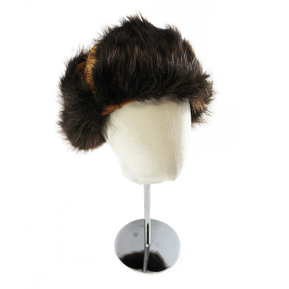 Karen Nicloux Tan Beaver Fur Trapper Hat