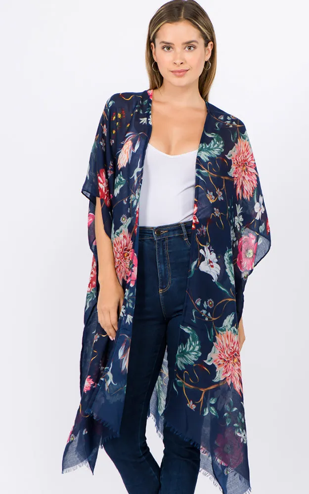 KP94B1  Flower Pinted Light-weight Kimono