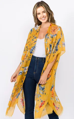 KP94B1  Flower Pinted Light-weight Kimono