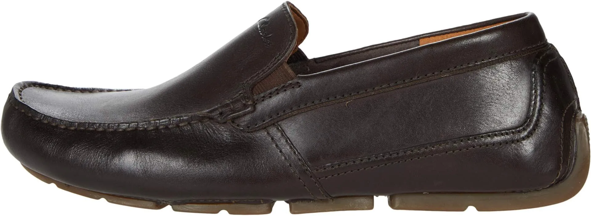 Markman Plain Clarks Loafers in Dark Brown Leather