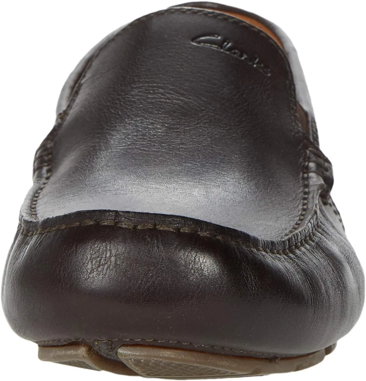 Markman Plain Clarks Loafers in Dark Brown Leather