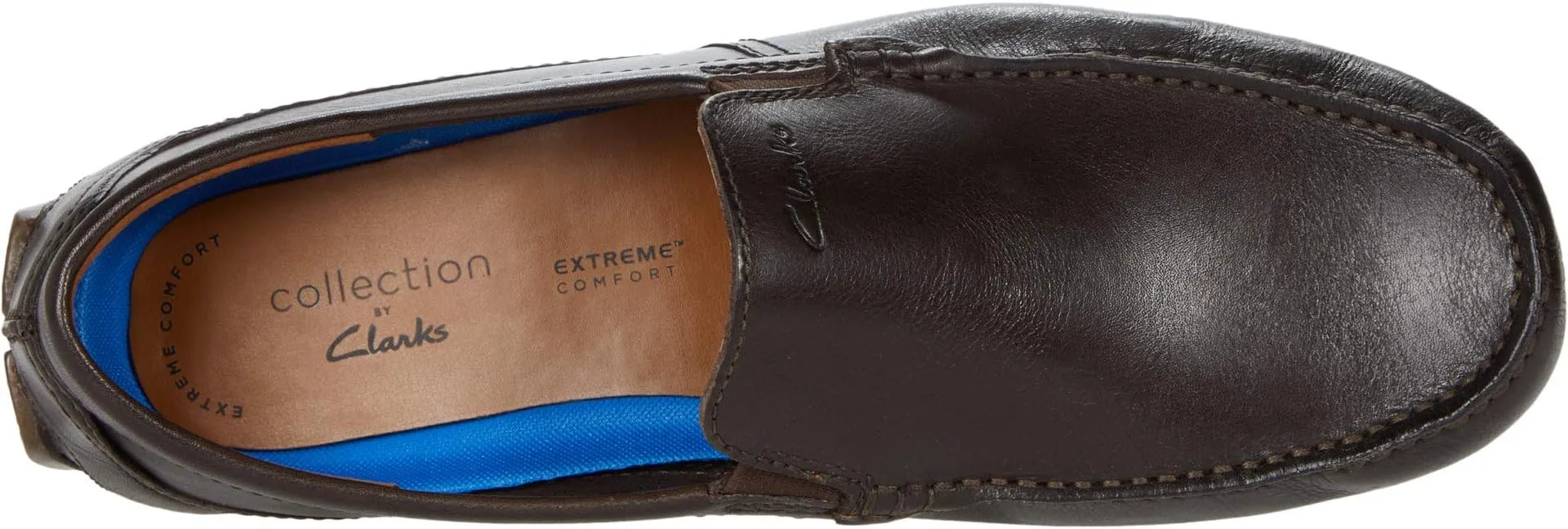 Markman Plain Clarks Loafers in Dark Brown Leather