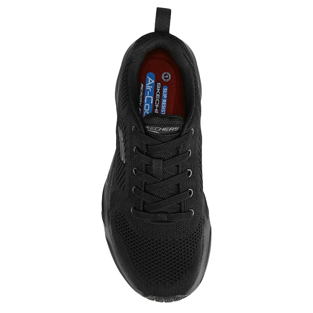 Men's Stamina Airy Airy Skechers Work Non-Slip Sports Sneakers, Black