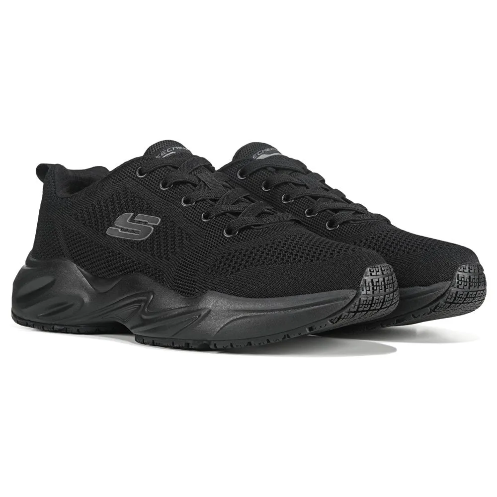 Men's Stamina Airy Airy Skechers Work Non-Slip Sports Sneakers, Black