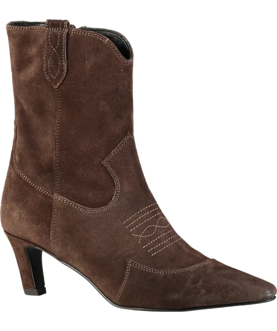Mint Velvet Brown Suede Ankle Boots UK 7 EU 40 