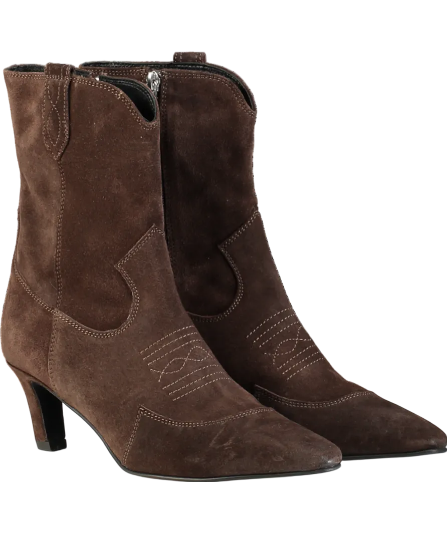Mint Velvet Brown Suede Ankle Boots UK 7 EU 40 