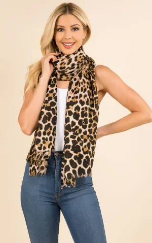 OP3126 Leopard Printed Oblong Scarf