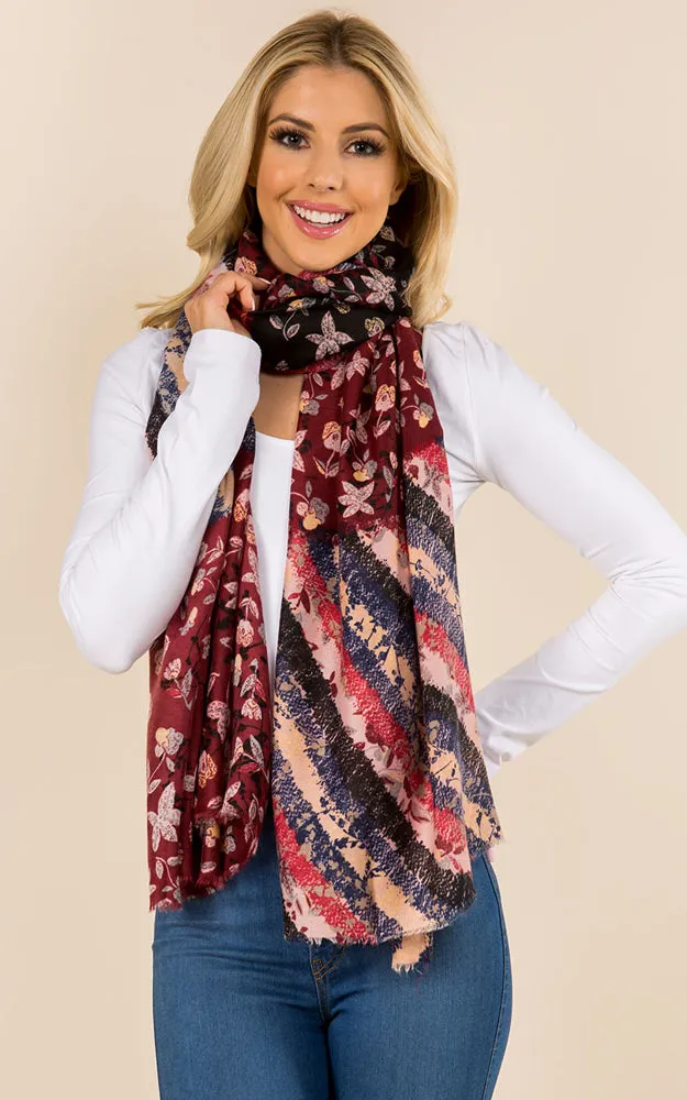 OP8572 Multi Printed Oblong Scarf