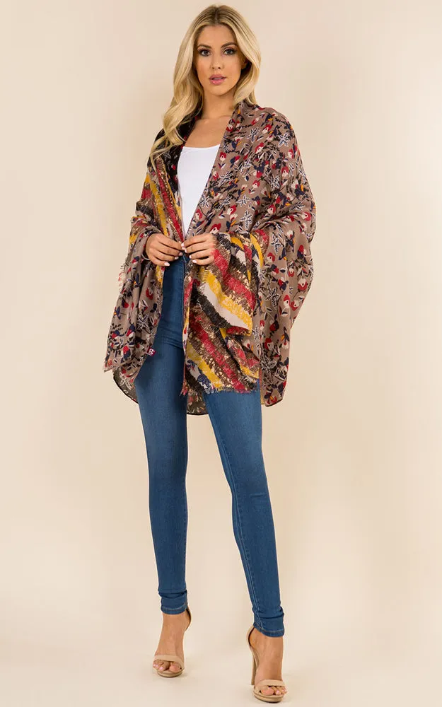 OP8572 Multi Printed Oblong Scarf