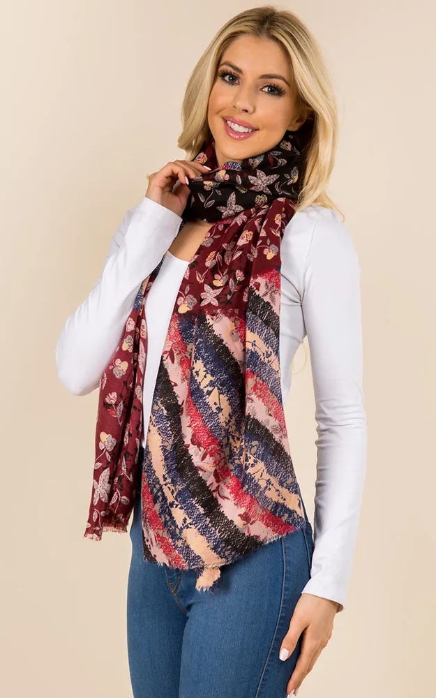 OP8572 Multi Printed Oblong Scarf