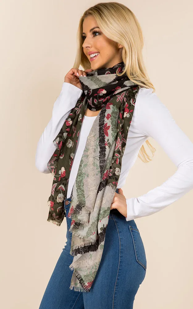 OP8572 Multi Printed Oblong Scarf