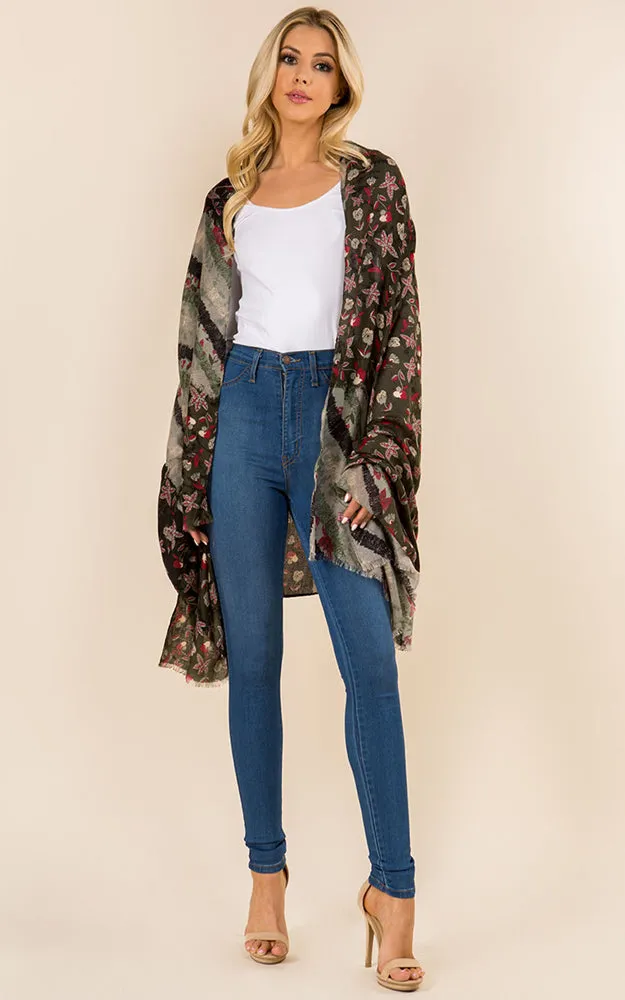 OP8572 Multi Printed Oblong Scarf