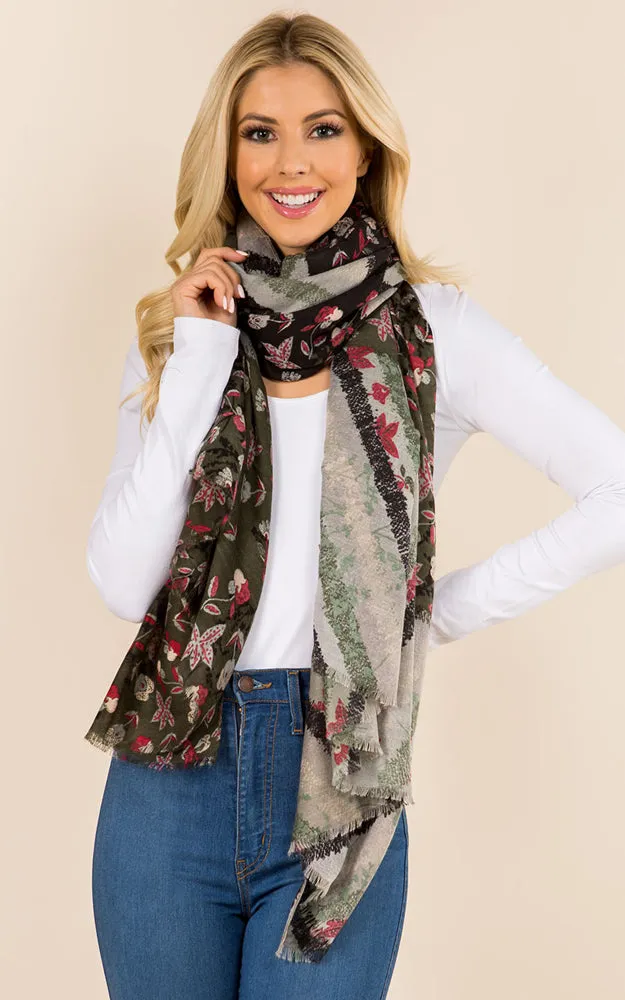 OP8572 Multi Printed Oblong Scarf