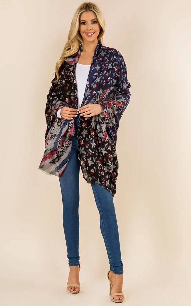 OP8572 Multi Printed Oblong Scarf