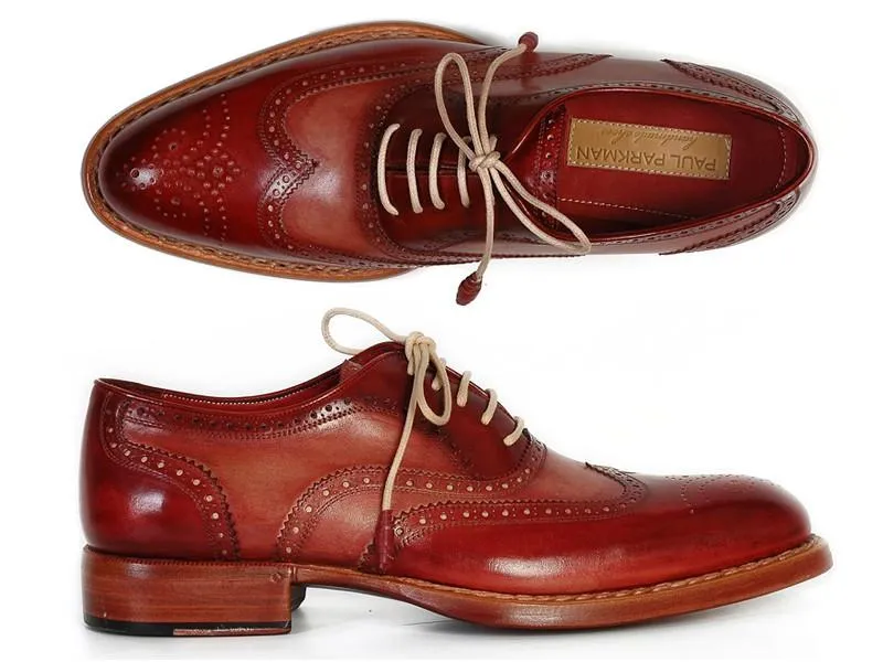 Paul Parkman Men's Wingtip Oxfords (Bordeaux & Camel)