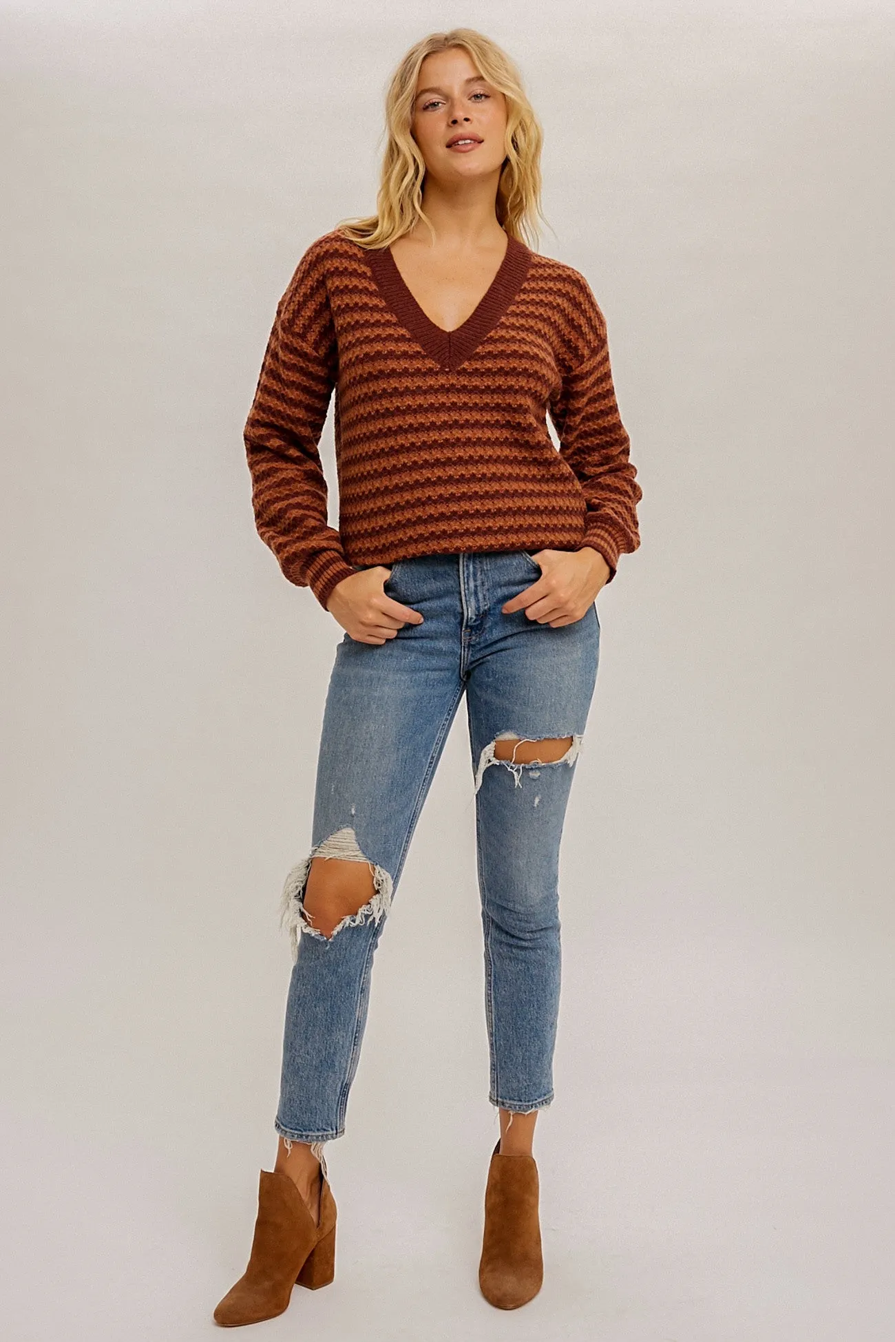 Pumpkin Zig Zag Sweater