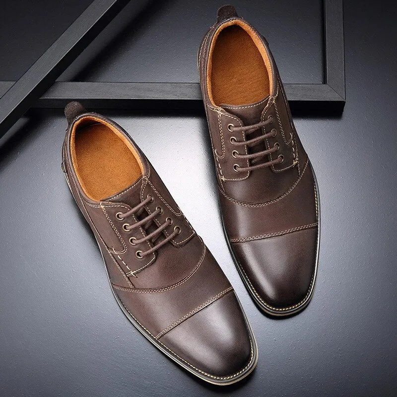 the Albrese -  Men's  Captoe Leather Dress Shoes
