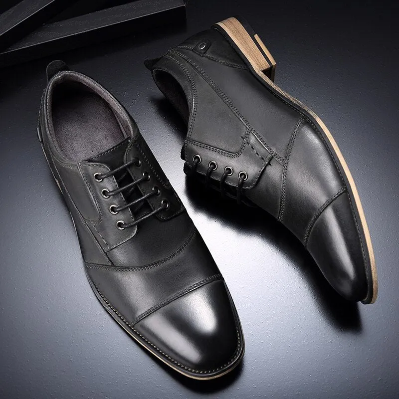 the Albrese -  Men's  Captoe Leather Dress Shoes