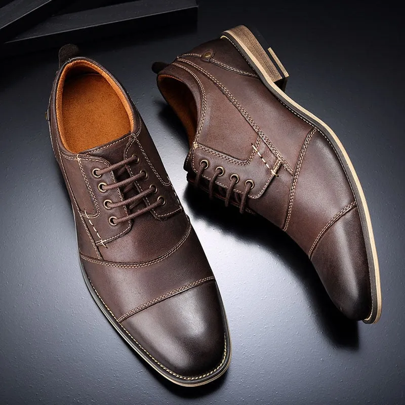 the Albrese -  Men's  Captoe Leather Dress Shoes
