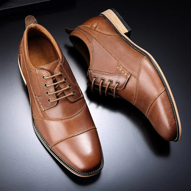 the Albrese -  Men's  Captoe Leather Dress Shoes