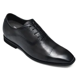 This item only ships to Europe - 7CM/2.76 Inches CMR CHAMARIPA Dress Elevator Shoes For Men Extra Heightening Shoes Men Black Leather Oxfords