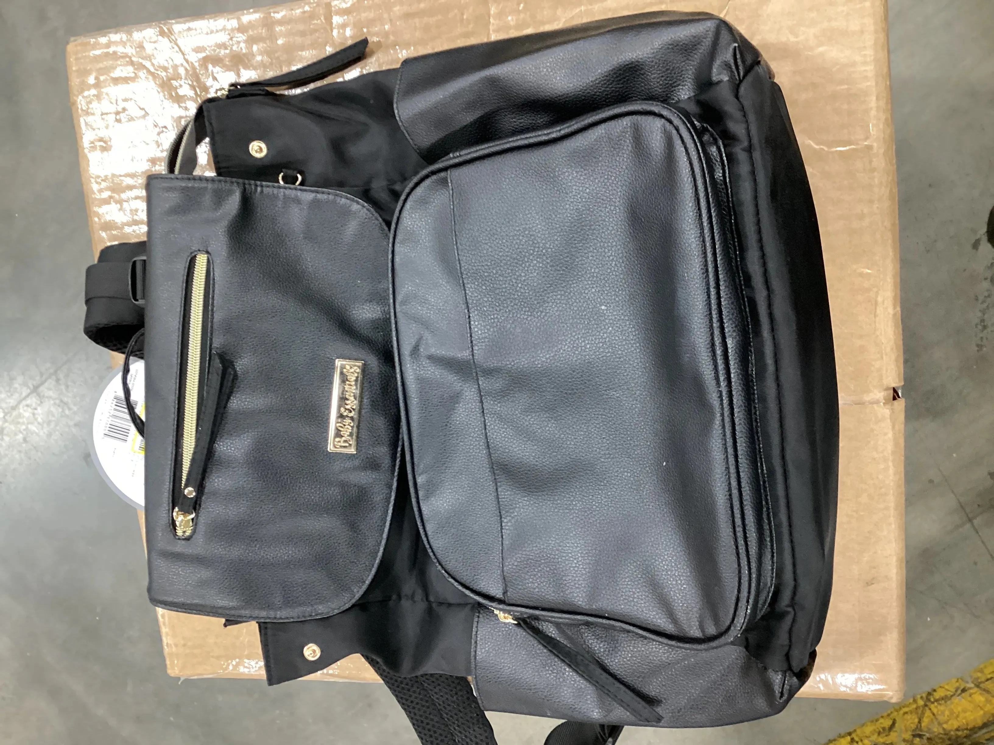 Vegan Leather Diaper Bag - Black (See Description)