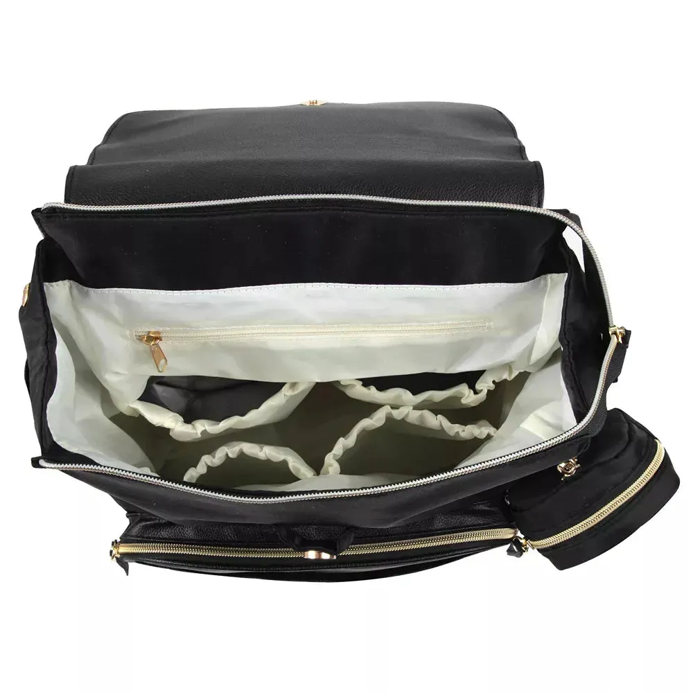 Vegan Leather Diaper Bag - Black (See Description)