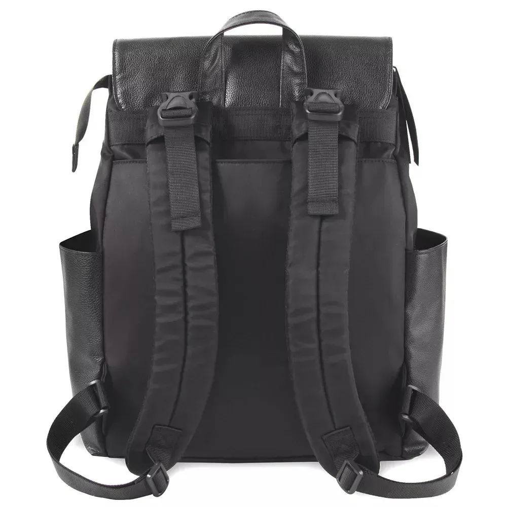 Vegan Leather Diaper Bag - Black (See Description)