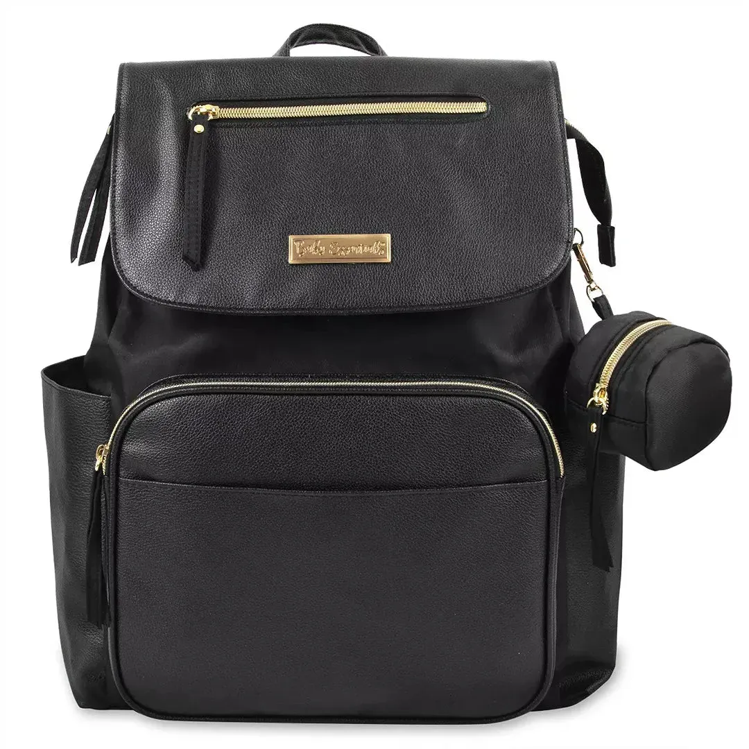 Vegan Leather Diaper Bag - Black (See Description)